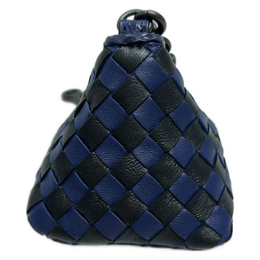 BOTTEGA VENETA Same As Pouch Intrecciato Navy X Black Leather - Picture 2 of 5